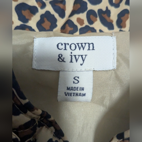 NWOT Crown Ivy Women's  vest/leopard/small - Picture 2 of 13